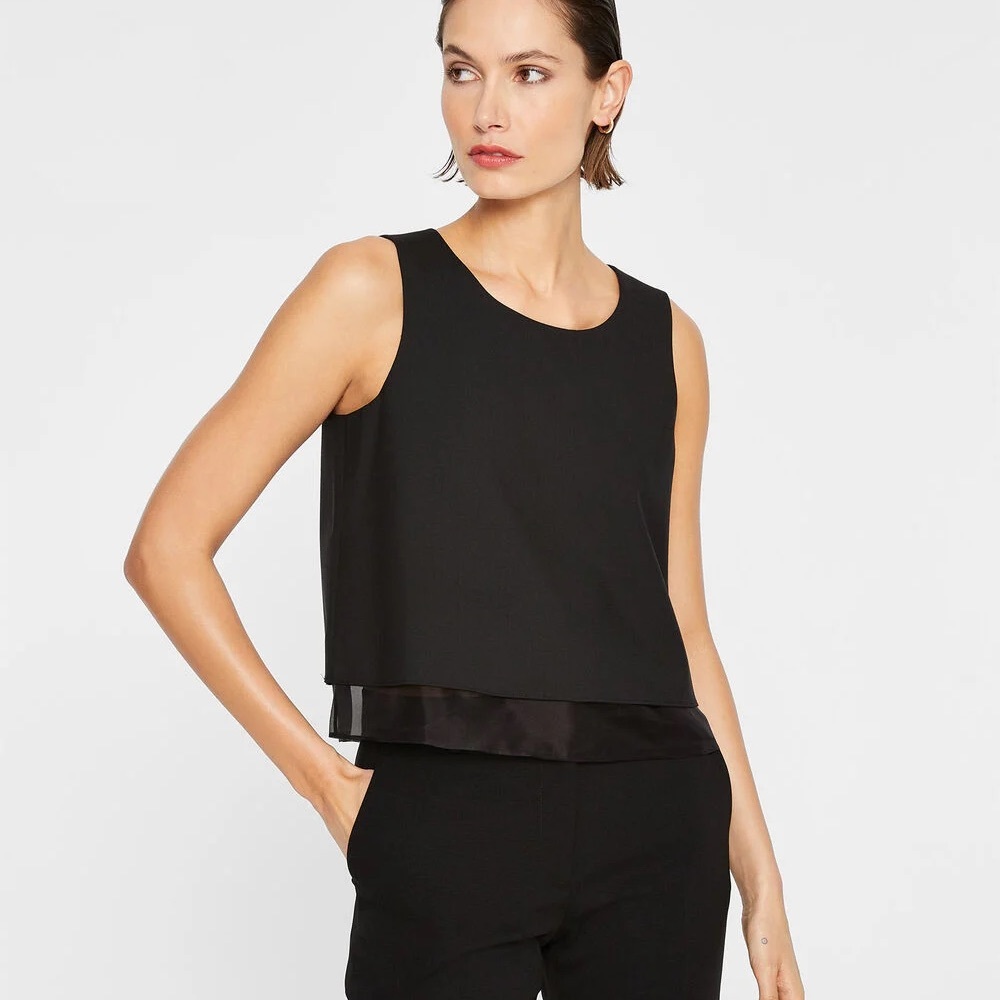 Club Monaco Layered Wool-Blend Tank Top, Size XS